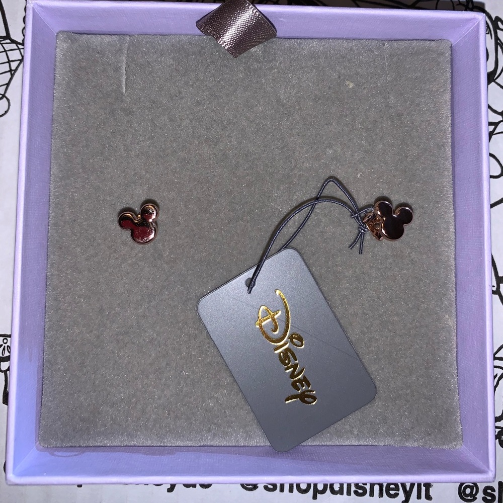 Gold plated Mickey stud earrings- in beautiful box